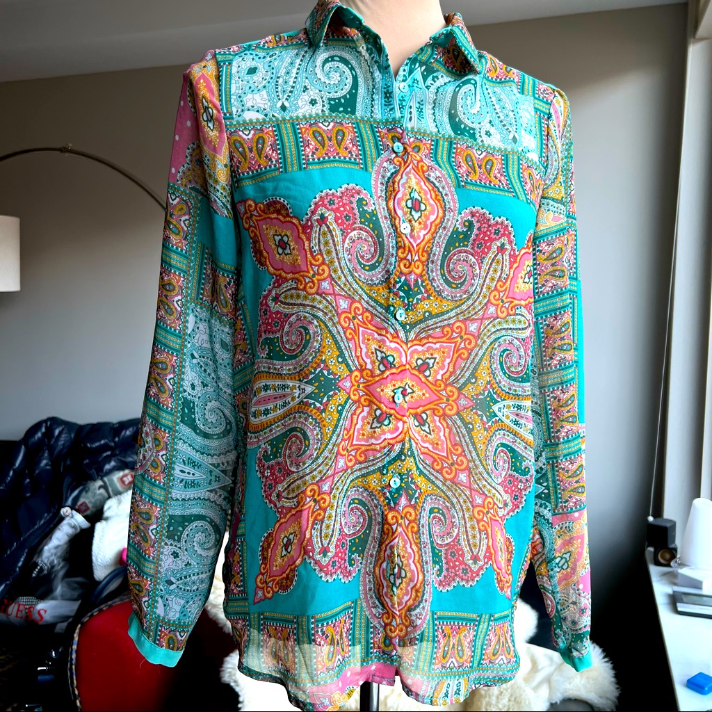 Zara Parsley Print Blouse - Like New
